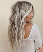 Roasted Marshmallow Ash Blonde Wigs 100% Real Human Hair for Caucasian Women